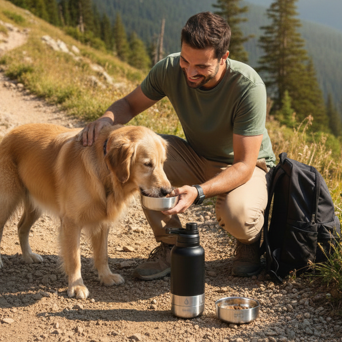 DogWay – Gourde 3-en-1 Eau & Repas pour Chien